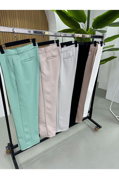 King Brothers Pantaloni Palazzo largi pentru bărbați - cu croiala largă, culoare albă