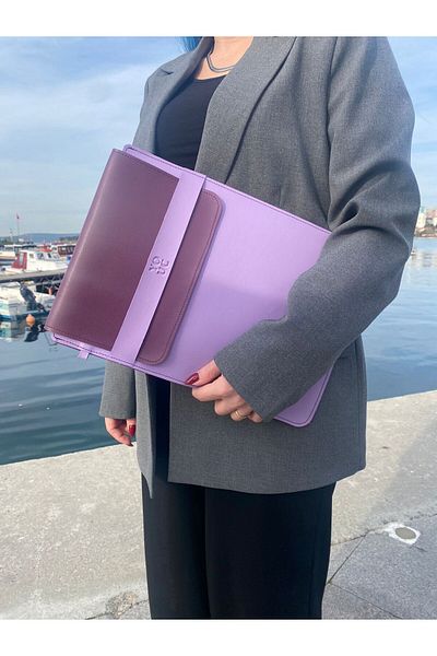 YOUC Design حافظة كمبيوتر محمول مقاومة للماء لجهاز MacBook Pro وAir وغيرها مقاس 13 بوصة 14 بوصة 15 بوصة حقيبة جلدية صناعية نباتية