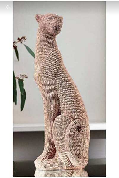 HAND DEKOR Dev Boy Oturan Panter Heykel Biblo