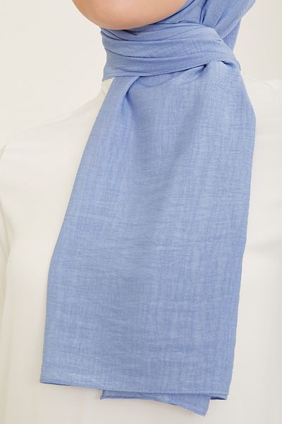 FRESCO SCARFS Woody Armine Trend - Hijab Hijab pentru femei din bumbac simplu, șal ALBASTRU
