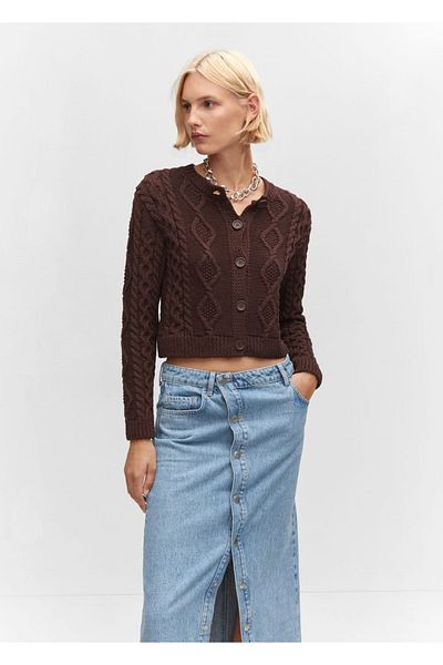 MANGO Woman Rope knitted cardigan