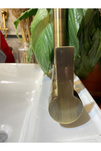 İSAOĞLU YAPI Matte Gold Kitchen Tap Antique Gold Sink Faucet Antique Special Design Fixture