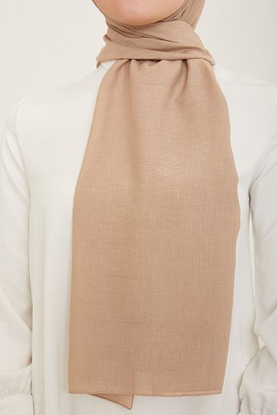 FRESCO SCARFS Armine Trend Woody BEIGE Hijab Hijab για γυναίκες - Απλό βαμβακερό σάλι