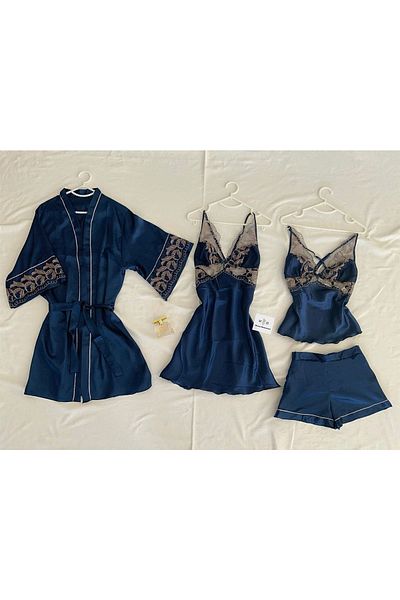 MH Moony Homewears Set de zestre de vis de lux din satin premium din 4 piese