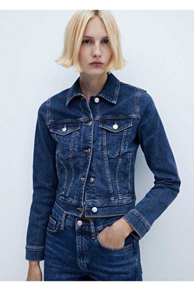 MANGO Woman Denim coat with pockets