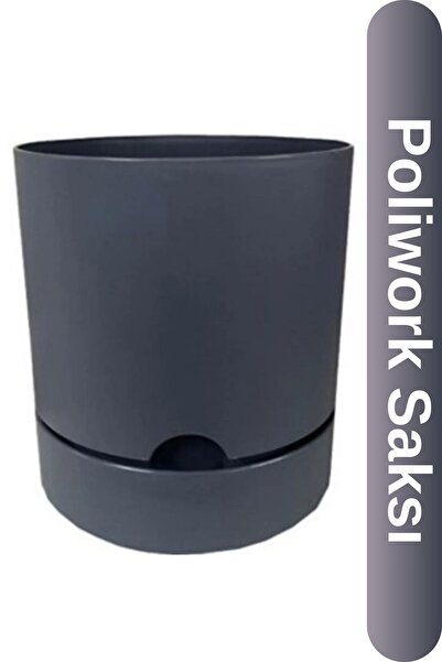 Viyalente Polıwork Saksı Begonya 18 Cm Antrasit
