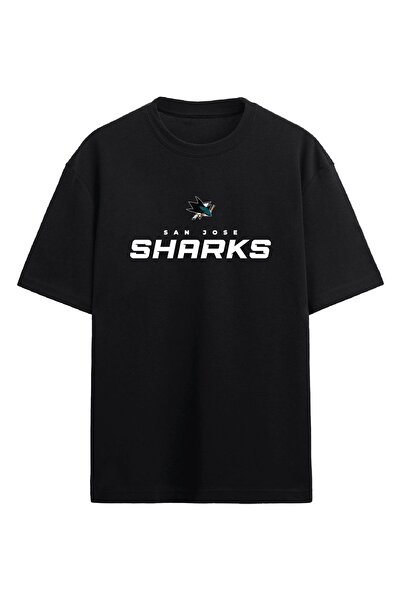 BA Sportswear تي شيرت NHL San Jose Sharks هوكي الجليد كبير الحجم