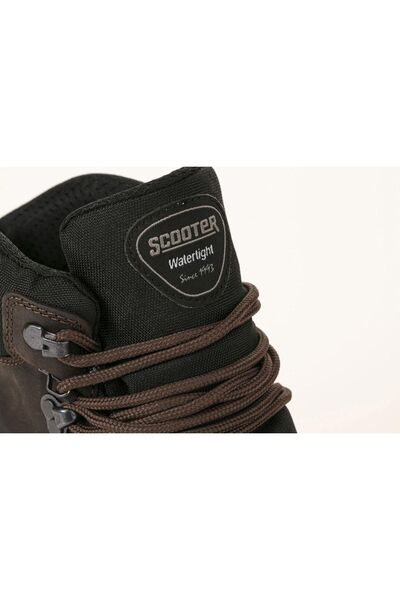Scooter Αδιάβροχα Δερμάτινα Σκούρα Καφέ Ανδρικά Μποτάκια εξωτερικού χώρου M1221cko