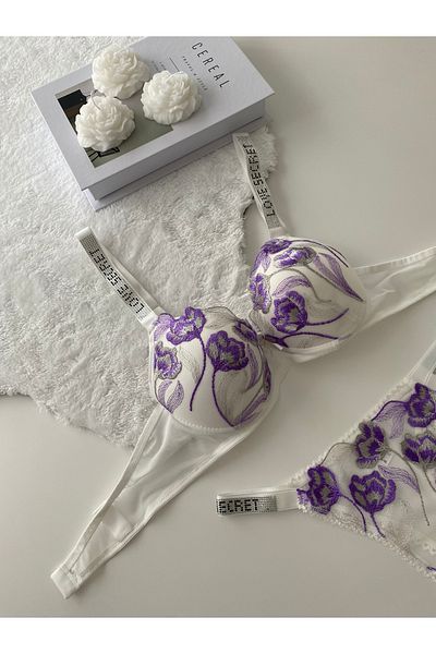 MAVEA Stoned Purple Floral Padded Bra