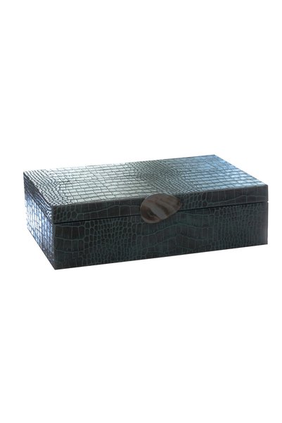 MOENAStudio Moena Studio Decorative Crocodile Pattern Large Size Green Color Faux Leather Box