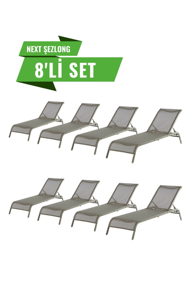 Divona Home Next Kolsuz Şezlong Set (8 Adet)