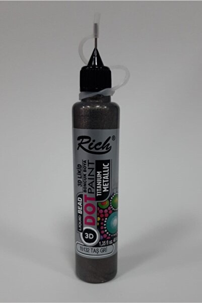 Rich Dot Paint 3d Likit Boncuk Boya 40 Cc Metalik - Taş Gri