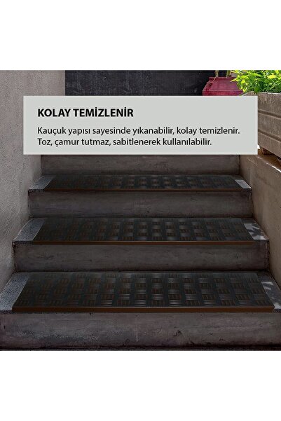 Stepmat Bakır Renk Plastik Kaydırmaz Dış Mekan Merdiven Basamak Paspası
