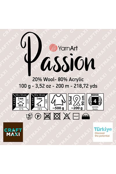 Yarnart Passion - Μαρμάρινο Χειροποίητο Πλεκτό Νήμα Ebruli-1253