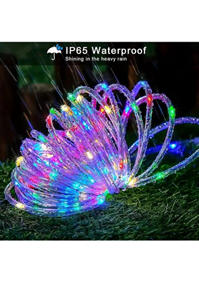 Dream Plus Hortum Kaplama Rgb Solar Güneş Enerjili 12 Metre 100 Led Şerit Led Aydınlatma Dekorasyon Dış Mekan