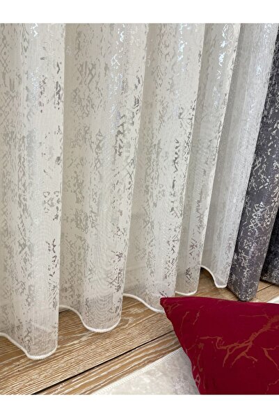 Brillant Modern Varaklı 1/2,5 Pile - Gümüş Varaklı Tül Perde