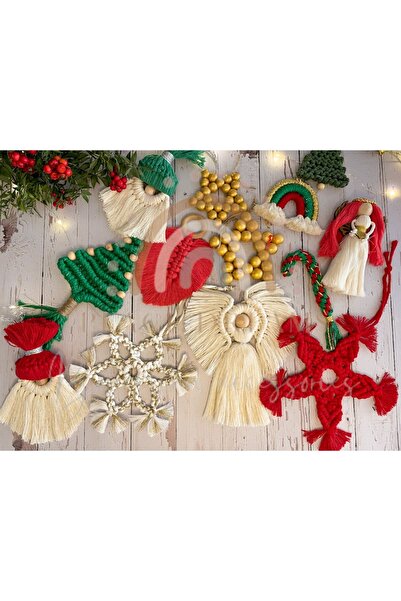 Peace Dreams Home Design Christmas Tree Ornament Set - Macrame Christmas Orna...