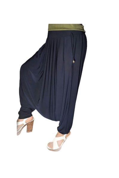 ÖZÖZKANLAR Women's Navy Blue Pocket Sandy Hoby Shalwar