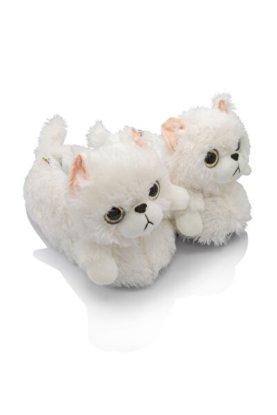 Twigy Tw Kedi-3 Beyaz Kadın Hayvanlı Panduf