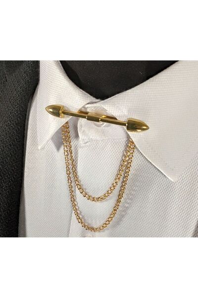 Genel Markalar Klipsli Ve Zincirli Gömlek Yaka Iğnesi