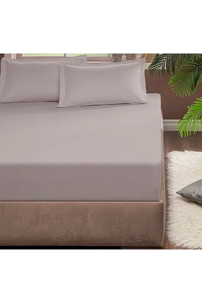 Ecosse Fitted Fitted Sheet Set 100% Cotton Double Stone & 160x200 30 Cm Pillow Case (2 pcs.)