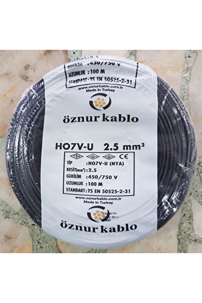 ÖZNUR Nya Kablo 2,5 Luk Siyah (100 METRE)