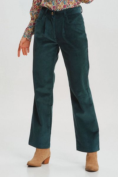 Clandestino Bohemian Style Corduroy Trousers Turquoise
