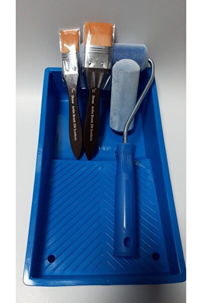 Desenartist Brush 10 cm catifea de culoare albastră + perie de mătase cu mode...