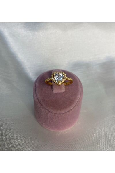 Accessories Zircon Stone Heart Adjustable Ring