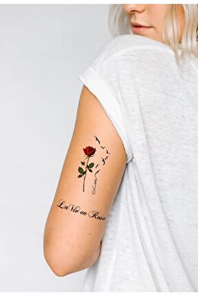 BP Tattoo Kırmızı Gül Ve Yazılı Dövme ...