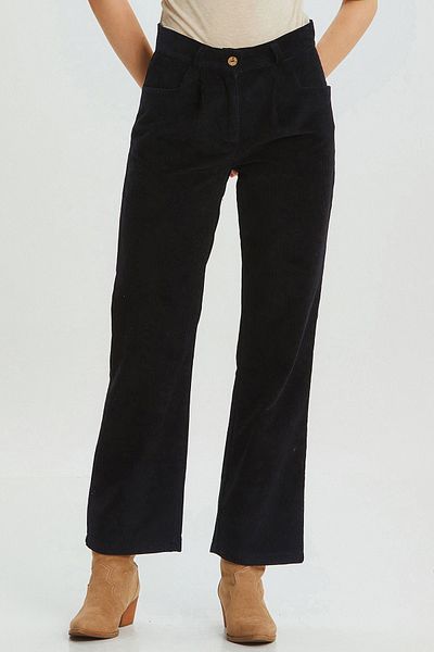 Clandestino Pantaloni din velur în stil boem negri