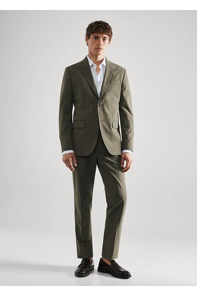 MANGO Man Cămașă slim din poplin de bumbac