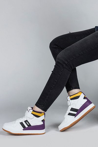 Jump 28708 High Top alb - negru pantofi de damă pantofi sport casual