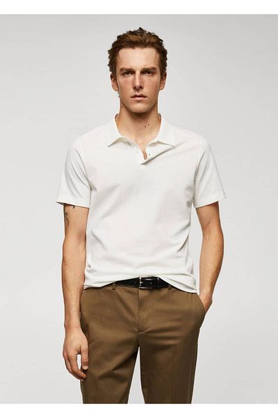 MANGO Man Tricou polo slim din bumbac texturat