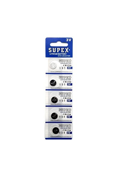 Supex Cr1216-c5 3v Lityum Düğme Pil Para Pil 5 Adet