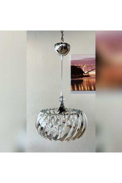 altın kristal aydınlatma Modern Sarkıt Hol Antre Krom Geniş Model Kristal Taş...