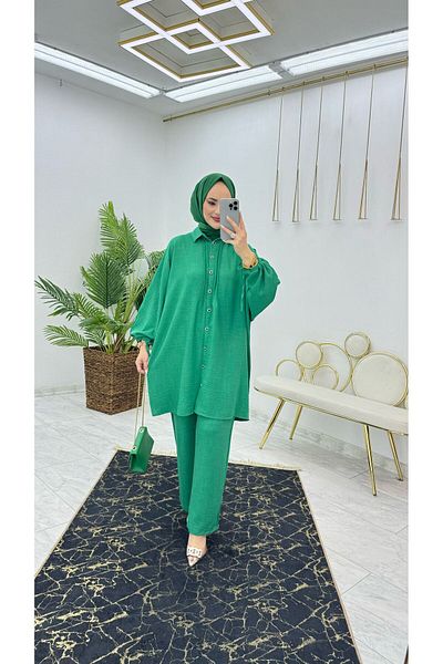 FIRSTESLEM Summer Linen Women's Trousers Tunic Loose Double Set