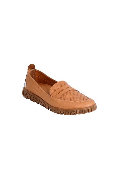 Mammamia D24YA-325 Tan Comfort Leather Women's Ballerina Shoes