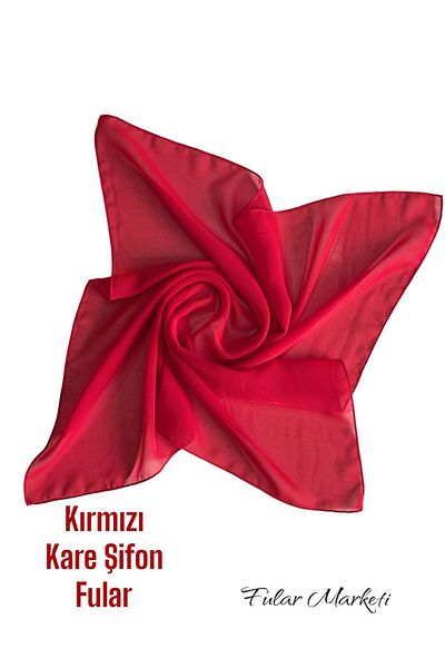 Fular Marketi Buy 5 Pay 4 Square Chiffon Scarf, Women's Day, Mother's Day, Republic Day 48x48 Cm