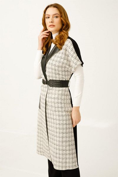 Esswaap Fabric Long Vest Trousers Set Ecru