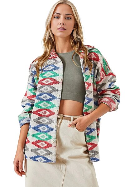 Cassime Етнічний візерунковий кольоровий жіночий сорочковий сорочка - на ґудзиках