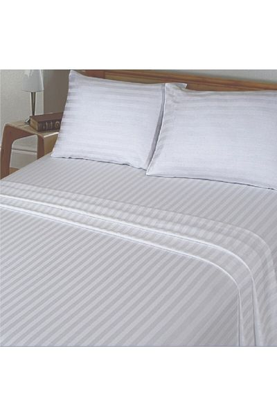 GİNETEKS 2 Pieces of 93 Strings - 50*70 Striped Satin White Pillow Case
