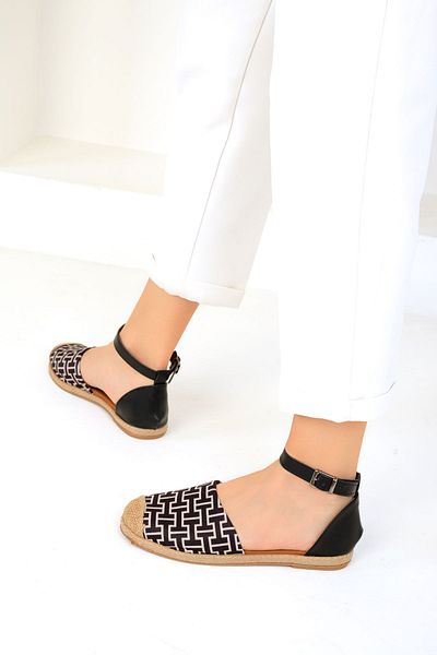 SOHO Black-Beige Women's Sandal 19205