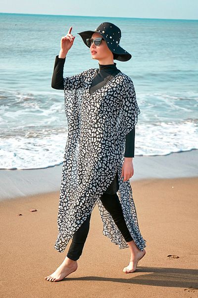 Remsa Mayo Kaftan Pareo 430-130 Leopard White