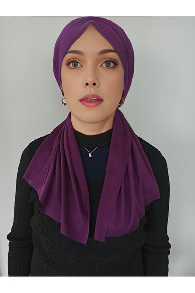 Moda Cilve Düz Mizah Sandy Kumaş Hazır Şal /bone