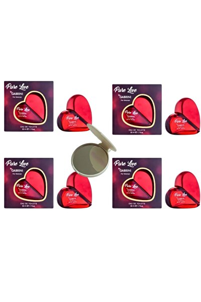 Gabrini Pure Love Parfüm 4 x adet + kozmiss cep aynası hediye
