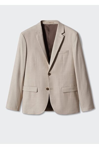 MANGO Man Süper Slim Fit Kareli Blazer Ceket