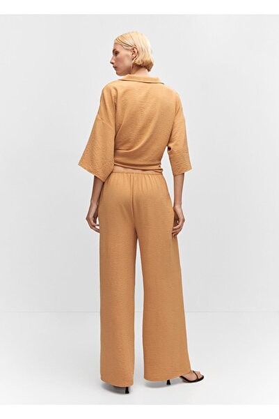 MANGO Woman Yüksek belli wideleg pantolon
