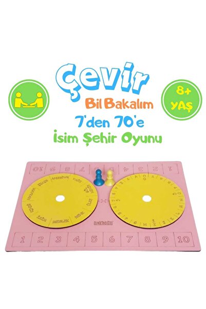 mekteplim Çevir Bil Bakalım 7'den 70'e Eğitici Isim Şehir Oyunu Pembe
