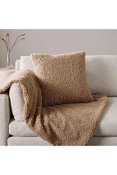 enc home Κάλυμμα μαξιλαριού ριχτάρι σε καφέ χρώμα της σειράς Puffy